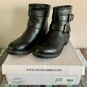 NIB Girls’ Steve Madden Jgang Moto Boots